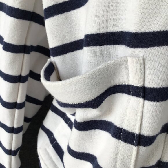 LOFT Draw String Long Sleeve Striped Jacket Top Sz M/L - Picture 9 of 11